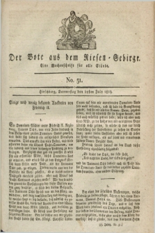 Der Bote aus dem Riesen-Gebirge : eine Wochenschrift für alle Stände. Jg.7, No. 31 (29 July 1819) + dod.