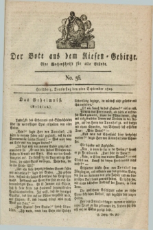 Der Bote aus dem Riesen-Gebirge : eine Wochenschrift für alle Stände. Jg.7, No. 36 (2 September 1819) + dod.