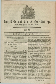 Der Bote aus dem Riesen-Gebirge : eine Wochenschrift für alle Stände. Jg.7, No. 39 (23 September 1819) + dod.