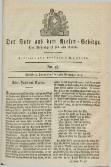 Der Bote aus dem Riesen-Gebirge : eine Wochenschrift für alle Stände. Jg.7, No. 48 (25 November 1819) + dod.