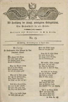 Der Bote aus dem Riesen-Gebirge : als Fortsetzung der Königl. privilegirten Gebirgsblätter : eine Wochenschrift für alle Stände. Jg.9, No. 15 (12 April 1821) + dod.
