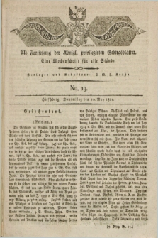 Der Bote aus dem Riesen-Gebirge : als Fortsetzung der Königl. privilegirten Gebirgsblätter : eine Wochenschrift für alle Stände. Jg.9, No. 19 (10 May 1821) + dod.