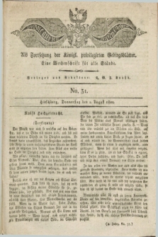 Der Bote aus dem Riesen-Gebirge : als Fortsetzung der Königl. privilegirten Gebirgsblätter : eine Wochenschrift für alle Stände. Jg.9, No. 31 (2 August 1821) + dod.