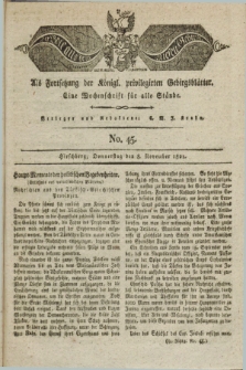 Der Bote aus dem Riesen-Gebirge : als Fortsetzung der Königl. privilegirten Gebirgsblätter : eine Wochenschrift für alle Stände. Jg.9, No. 45 (8 November 1821) + dod.