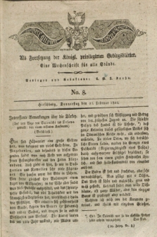 Der Bote aus dem Riesen-Gebirge : als Fortsetzung der Königl. privilegirten Gebirgsblätter : eine Wochenschrift für alle Stände. Jg.10, No. 8 (21 Februar 1822) + dod. + wkładka