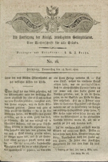 Der Bote aus dem Riesen-Gebirge : als Fortsetzung der Königl. privilegirten Gebirgsblätter : eine Wochenschrift für alle Stände. Jg.10, No. 16 (18 April 1822) + dod. + wkładka
