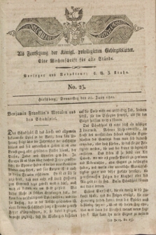 Der Bote aus dem Riesen-Gebirge : als Fortsetzung der Königl. privilegirten Gebirgsblätter : eine Wochenschrift für alle Stände. Jg.10, No. 25 (20 Juni 1822) + dod.