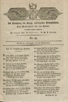 Der Bote aus dem Riesen-Gebirge : als Fortsetzung der Königl. privilegirten Gebirgsblätter : eine Wochenschrift für alle Stände. Jg.10, No. 35 (29 August 1822) + dod. + wkładka