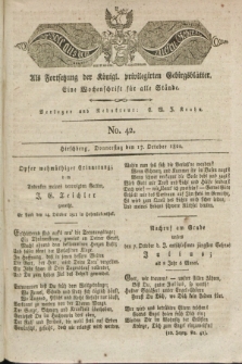 Der Bote aus dem Riesen-Gebirge : als Fortsetzung der Königl. privilegirten Gebirgsblätter : eine Wochenschrift für alle Stände. Jg.10, No. 42 (17 October 1822) + dod.