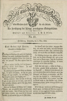 Der Bote aus dem Riesen-Gebirge : als Fortsetzung der Königl. privilegirten Gebirgsblätter : eine Wochenschrift für alle Stände. Jg.18, No. 10 (4 März 1830) + dod.
