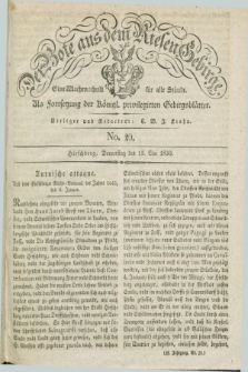Der Bote aus dem Riesen-Gebirge : als Fortsetzung der Königl. privilegirten Gebirgsblätter : eine Wochenschrift für alle Stände. Jg.18, No. 20 (13 Mai 1830) + dod.
