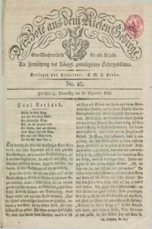 Der Bote aus dem Riesen-Gebirge : als Fortsetzung der Königl. privilegirten Gebirgsblätter : eine Wochenschrift für alle Stände. Jg.18, No. 40 (30 September 1830) + dod.