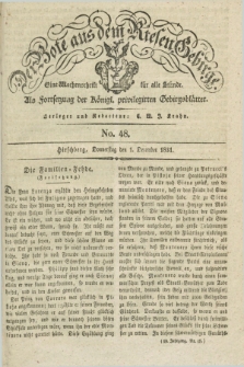 Der Bote aus dem Riesen-Gebirge : als Fortsetzung der Königl. privilegirten Gebirgsblätter : eine Wochenschrift für alle Stände. Jg.19, No. 48 (1 December 1831) + dod.