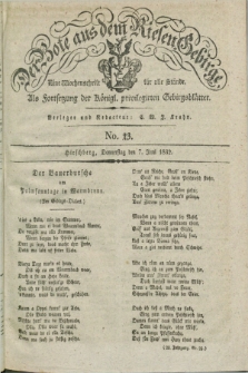 Der Bote aus dem Riesen-Gebirge : als Fortsetzung der Königl. privilegirten Gebirgsblätter : eine Wochenschrift für alle Stände. Jg.20, No. 23 (7 Juni 1832) + dod.