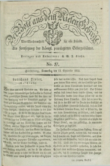 Der Bote aus dem Riesen-Gebirge : als Fortsetzung der Königl. privilegirten Gebirgsblätter : eine Wochenschrift für alle Stände. Jg.20, No. 37 (13 September 1832) + dod.