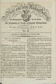 Der Bote aus dem Riesen-Gebirge : als Fortsetzung der Königl. privilegirten Gebirgsblätter : eine Wochenschrift für alle Stände. Jg.20, No. 52 (27 December 1832) + dod.