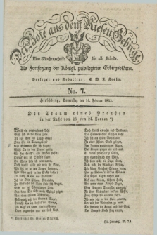 Der Bote aus dem Riesen-Gebirge : als Fortsetzung der Königl. privilegirten Gebirgsblätter : eine Wochenschrift für alle Stände. Jg.21, No. 7 (14 Februar 1833) + dod.
