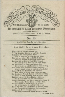 Der Bote aus dem Riesen-Gebirge : als Fortsetzung der Königl. privilegirten Gebirgsblätter : eine Wochenschrift für alle Stände. Jg.21, No. 10 (7 März 1833) + dod.