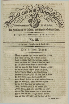 Der Bote aus dem Riesen-Gebirge : als Fortsetzung der Königl. privilegirten Gebirgsblätter : eine Wochenschrift für alle Stände. Jg.21, No. 31 (1 August 1833) + dod.