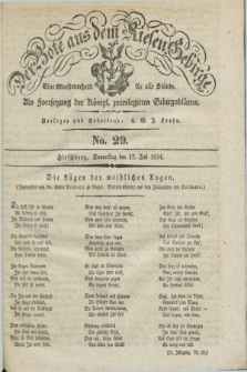 Der Bote aus dem Riesen-Gebirge : als Fortsetzung der Königl. privilegirten Gebirgsblätter : eine Wochenschrift für alle Stände. Jg.22, No. 29 (17 Juli 1834) + dod.