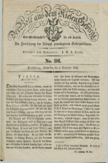 Der Bote aus dem Riesen-Gebirge : als Fortsetzung der Königl. privilegirten Gebirgsblätter : eine Wochenschrift für alle Stände. Jg.22, No. 36 (4 September 1834) + dod.