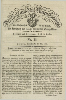 Der Bote aus dem Riesen-Gebirge : als Fortsetzung der Königl. privilegirten Gebirgsblätter : eine Wochenschrift für alle Stände. Jg.23, No. 11 (12 März 1835) + dod.