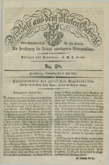 Der Bote aus dem Riesen-Gebirge : als Fortsetzung der Königl. privilegirten Gebirgsblätter : eine Wochenschrift für alle Stände. Jg.23, No. 28 (9 Juli 1835) + dod.