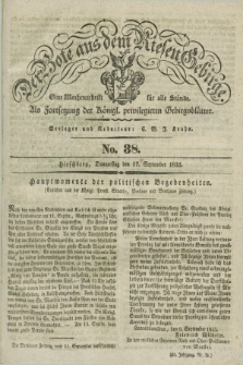 Der Bote aus dem Riesen-Gebirge : als Fortsetzung der Königl. privilegirten Gebirgsblätter : eine Wochenschrift für alle Stände. Jg.23, No. 38 (17 September 1835) + dod.