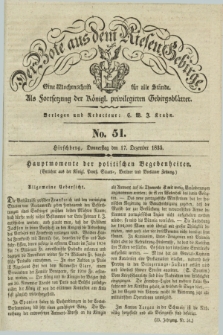 Der Bote aus dem Riesen-Gebirge : als Fortsetzung der Königl. privilegirten Gebirgsblätter : eine Wochenschrift für alle Stände. Jg.23, No. 51 (17 Dezember 1835) + dod.