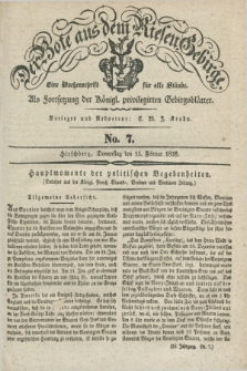 Der Bote aus dem Riesen-Gebirge : als Fortsetzung der Königl. privilegirten Gebirgsblätter : eine Wochenschrift für alle Stände. Jg.26, No. 7 (15 Februar 1838) + dod.