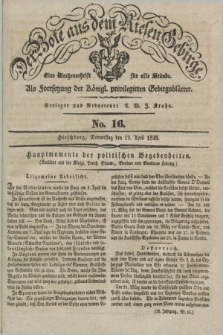 Der Bote aus dem Riesen-Gebirge : als Fortsetzung der Königl. privilegirten Gebirgsblätter : eine Wochenschrift für alle Stände. Jg.26, No. 16 (19 April 1838) + dod.