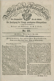 Der Bote aus dem Riesen-Gebirge : als Fortsetzung der Königl. privilegirten Gebirgsblätter : eine Wochenschrift für alle Stände. Jg.26, No. 21 (23 Mai 1838) + dod.