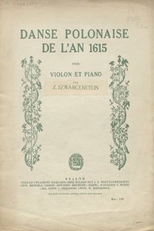 Danse polonaise de l'an 1615 : pour violon et piano