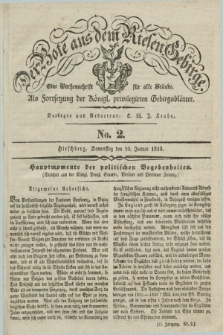 Der Bote aus dem Riesen-Gebirge : als Fortsetzung der Königl. privilegirten Gebirgsblätter : eine Wochenschrift für alle Stände. Jg.27, No. 2 (10 Januar 1839) + dod.