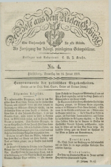 Der Bote aus dem Riesen-Gebirge : als Fortsetzung der Königl. privilegirten Gebirgsblätter : eine Wochenschrift für alle Stände. Jg.27, No. 4 (24 Januar 1839) + dod.