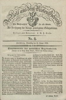 Der Bote aus dem Riesen-Gebirge : als Fortsetzung der Königl. privilegirten Gebirgsblätter : eine Wochenschrift für alle Stände. Jg.27, No. 5 (31 Januar 1839) + dod.