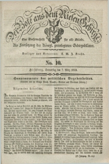 Der Bote aus dem Riesen-Gebirge : als Fortsetzung der Königl. privilegirten Gebirgsblätter : eine Wochenschrift für alle Stände. Jg.27, No. 10 (7 März 1839) + dod.
