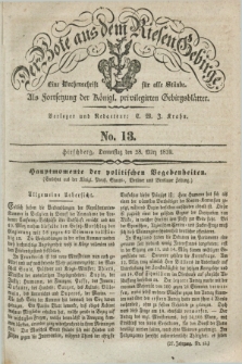 Der Bote aus dem Riesen-Gebirge : als Fortsetzung der Königl. privilegirten Gebirgsblätter : eine Wochenschrift für alle Stände. Jg.27, No. 13 (28 März 1839) + dod.