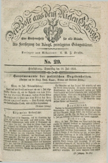 Der Bote aus dem Riesen-Gebirge : als Fortsetzung der Königl. privilegirten Gebirgsblätter : eine Wochenschrift für alle Stände. Jg.27, No. 29 (18 Juli 1839) + dod.