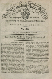 Der Bote aus dem Riesen-Gebirge : als Fortsetzung der Königl. privilegirten Gebirgsblätter : eine Wochenschrift für alle Stände. Jg.27, No. 35 (29 August 1839) + dod.