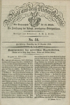 Der Bote aus dem Riesen-Gebirge : als Fortsetzung der Königl. privilegirten Gebirgsblätter : eine Wochenschrift für alle Stände. Jg.27, No. 51 (19 Dezember 1839) + dod.