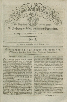 Der Bote aus dem Riesen-Gebirge : als Fortsetzung der Königl. privilegirten Gebirgsblätter : eine Wochenschrift für alle Stände. Jg.29, No. 7 (18 Februar 1841) + dod.