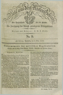 Der Bote aus dem Riesen-Gebirge : als Fortsetzung der Königl. privilegirten Gebirgsblätter : eine Wochenschrift für alle Stände. Jg.29, No. 9 (4 März 1841) + dod.