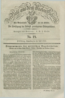 Der Bote aus dem Riesen-Gebirge : als Fortsetzung der Königl. privilegirten Gebirgsblätter : eine Wochenschrift für alle Stände. Jg.29, No. 17 (29 April 1841) + dod.