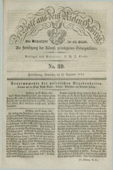 Der Bote aus dem Riesen-Gebirge : als Fortsetzung der Königl. privilegirten Gebirgsblätter : eine Wochenschrift für alle Stände. Jg.29, No. 39 (30 September 1841) + dod.