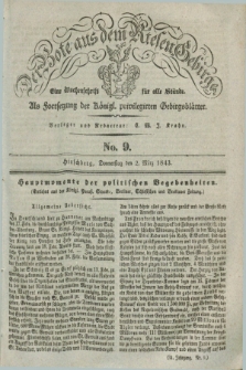 Der Bote aus dem Riesen-Gebirge : als Fortsetzung der Königl. privilegirten Gebirgsblätter : eine Wochenschrift für alle Stände. Jg.31, No. 9 (2 März 1843) + dod.