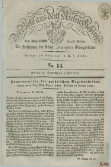 Der Bote aus dem Riesen-Gebirge : als Fortsetzung der Königl. privilegirten Gebirgsblätter : eine Wochenschrift für alle Stände. Jg.31, No. 14 (6 April 1843) + dod.