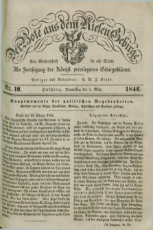 Der Bote aus dem Riesen-Gebirge : als Fortsetzung der Königl. privilegirten Gebirgsblätter : eine Wochenschrift für alle Stände. Jg.34, Nr. 10 (5 März 1846) + dod.