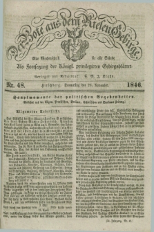 Der Bote aus dem Riesen-Gebirge : als Fortsetzung der Königl. privilegirten Gebirgsblätter : eine Wochenschrift für alle Stände. Jg.34, Nr. 48 (26 November 1846) + dod.