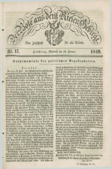 Der Bote aus dem Riesen-Gebirge : eine Zeitschrift für alle Stände. Jg.37, Nr. 17 (28 Februar 1849) + dod.